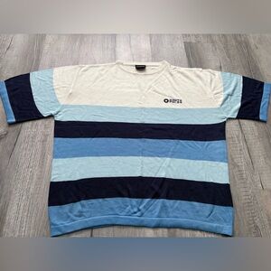 Vintage South Pole Men's Large Sweater Y2K Spell Out Striped Color Block Knit